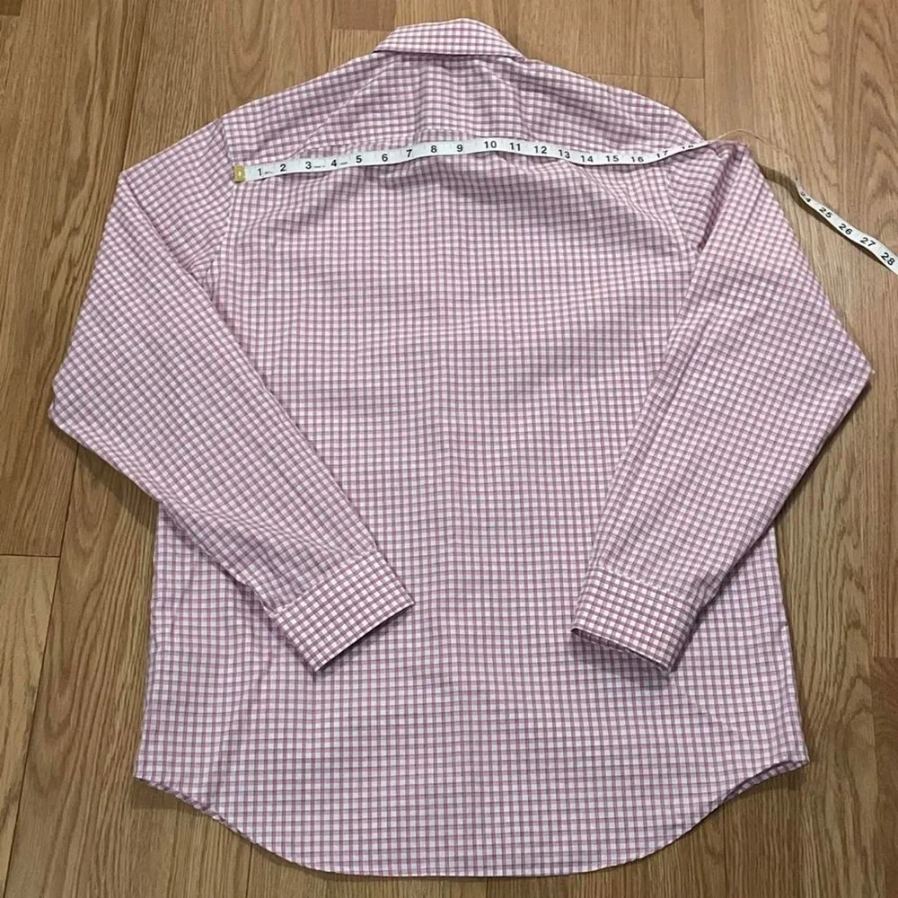 Banana Republic Men’s Large 16/16.5x34/35 Long Sleeve Button Shirt Pink Plaid